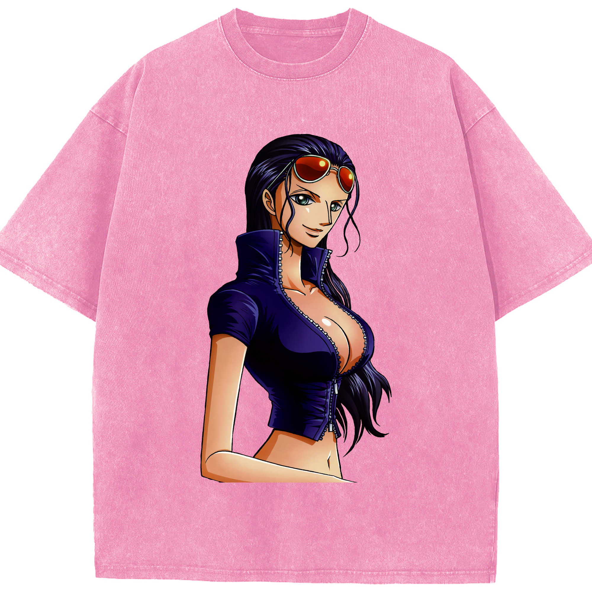 ワンピース ニコ・ロビン ONE PIECE Nico Robin 綿100% ヴィンテージ風 半袖Tシャツ（フロントプリント）